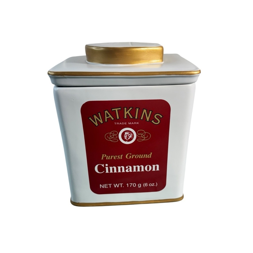 Vintage WATKINS Cookie Jar Watkins Ground Cinnamon Ceramic Cookie